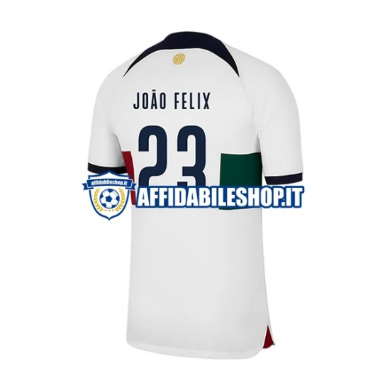 Maglia Portogallo Joao Felix 23 World Cup 2022 Uomo Manica Corta, Gara Away