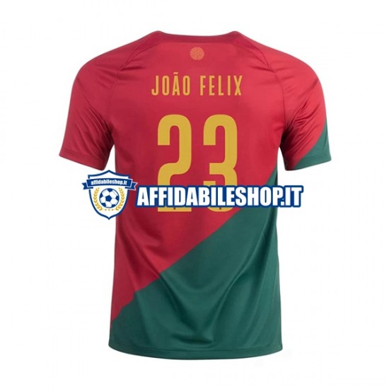 Maglia Portogallo Joao Felix 23 World Cup 2022 Uomo Manica Corta, Gara Home