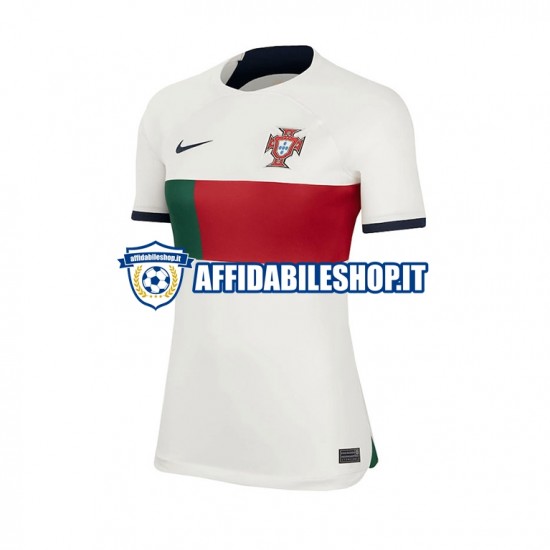 Maglia Portogallo World Cup 2022 Donna Manica Corta, Gara Away