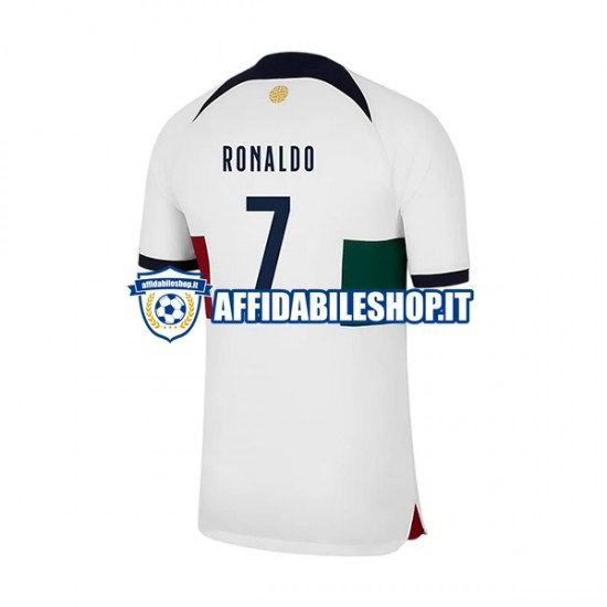 Maglia Portogallo Ronaldo 7 World Cup 2022 Uomo Manica Corta, Gara Away