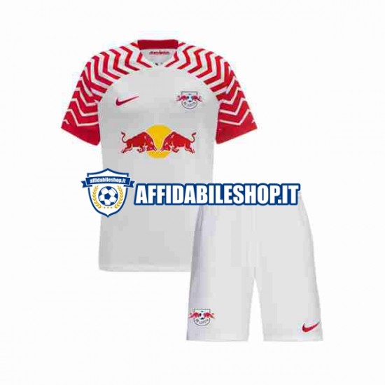 Maglia RB Leipzig 2023-2024 Bambino 3-13 anni Manica Corta, Gara Home