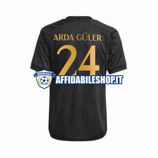 Maglia Real Madrid Arda Guler 24 2023-2024 Uomo Manica Corta, Gara Terza