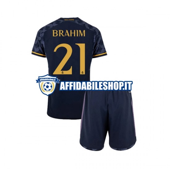 Maglia Real Madrid Brahim Diaz 21 2023-2024 Bambino 3-13 anni Manica Corta, Gara Away