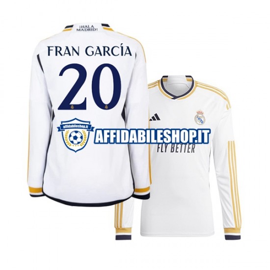 Maglia Real Madrid Fran Garcia 20 2023-2024 Uomo Manica Lunga, Gara Home