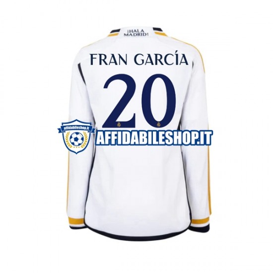 Maglia Real Madrid Fran Garcia 20 2023-2024 Uomo Manica Lunga, Gara Home