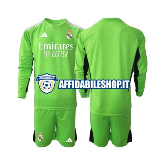 Maglia Real Madrid Portiere 2023-2024 Bambino 3-13 anni Manica Lunga, Gara Home