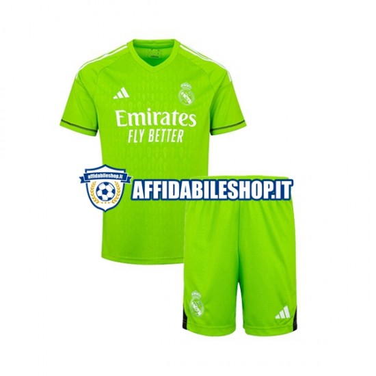 Maglia Real Madrid Portiere 2023-2024 Bambino 3-13 anni Manica Corta, Gara Home