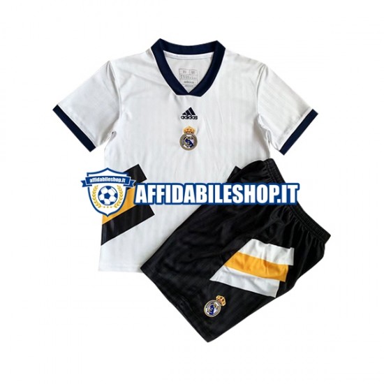 Maglia Real Madrid Icon Retro 2022-2023 Bambino 3-13 anni Manica Corta, Gara Home