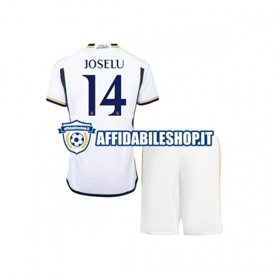 Maglia Real Madrid JOSELU 14 2023-2024 Bambino 3-13 anni Manica Corta, Gara Home