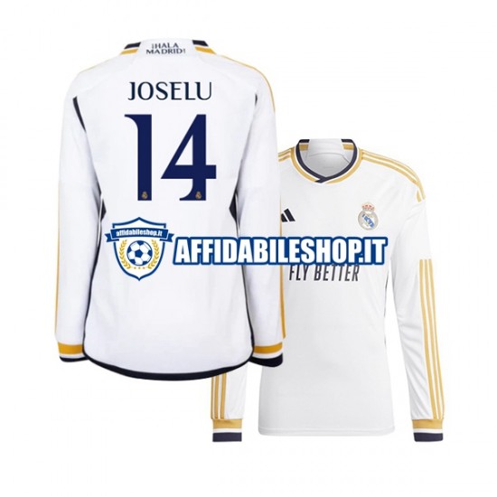 Maglia Real Madrid JOSELU 14 2023-2024 Uomo Manica Lunga, Gara Home