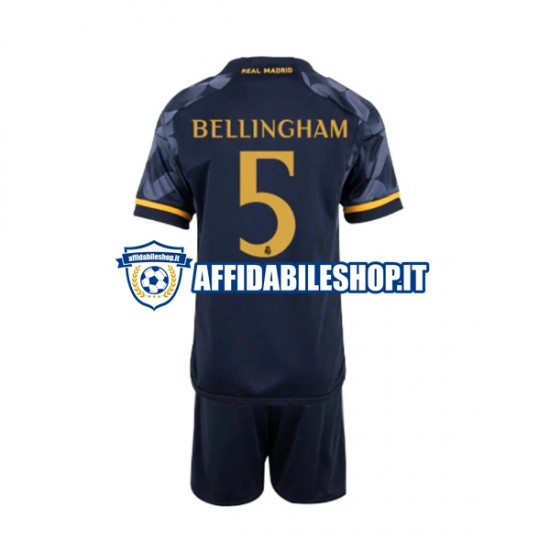 Maglia Real Madrid Jude Bellingham 5 2023-2024 Bambino 3-13 anni Manica Corta, Gara Away