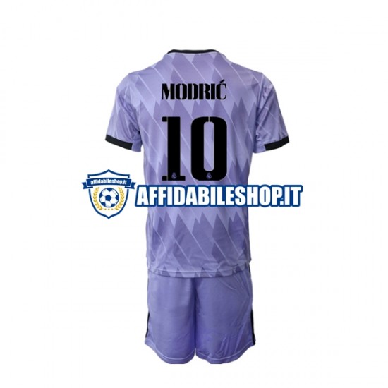 Maglia Real Madrid Modrić Luka 10 2022-2023 Bambino 3-13 anni Manica Corta, Gara Away