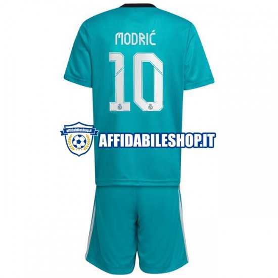 Maglia Real Madrid Modrić Luka 10 2021-2022 Bambino 3-13 anni Manica Corta, Gara Terza