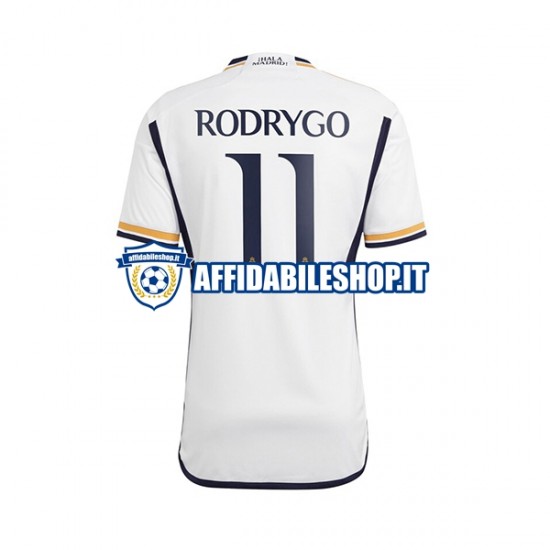 Maglia Real Madrid Rodrygo Goes 11 2023-2024 Uomo Manica Corta, Gara Home