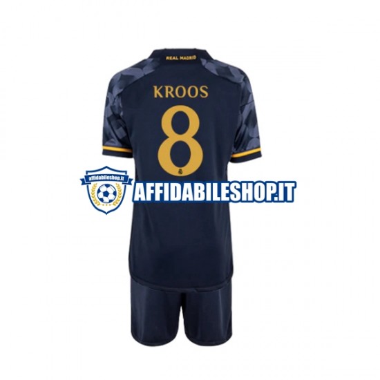 Maglia Real Madrid Toni Kroos 8 2023-2024 Bambino 3-13 anni Manica Corta, Gara Away