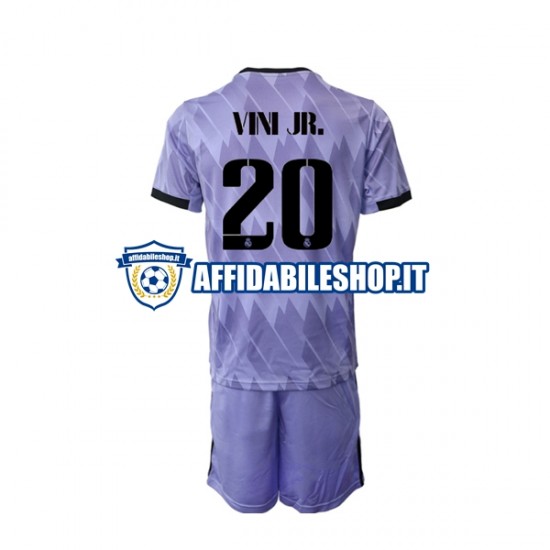 Maglia Real Madrid Vinicius Junior 20 2022-2023 Bambino 3-13 anni Manica Corta, Gara Away