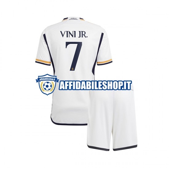 Maglia Real Madrid Vinicius Junior 7 2023-2024 Bambino 3-13 anni Manica Corta, Gara Home