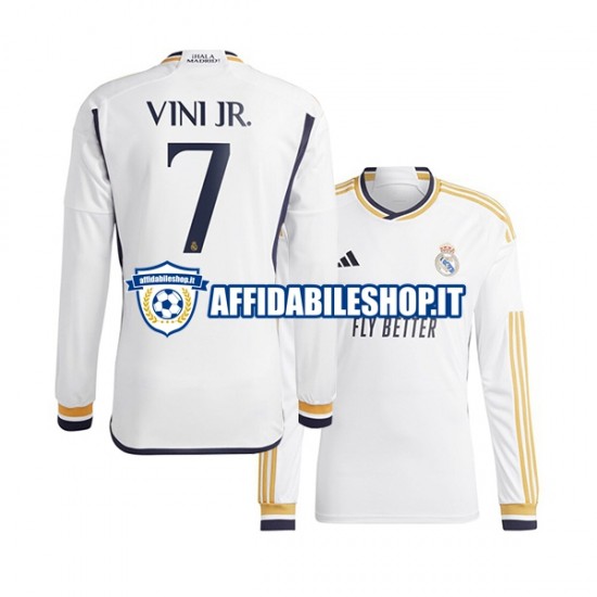 Maglia Real Madrid Vinicius Junior 7 2023-2024 Uomo Manica Lunga, Gara Home