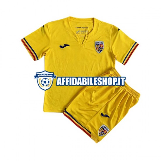 Maglia Romania 2023 Bambino 3-13 anni Manica Corta, Gara Home