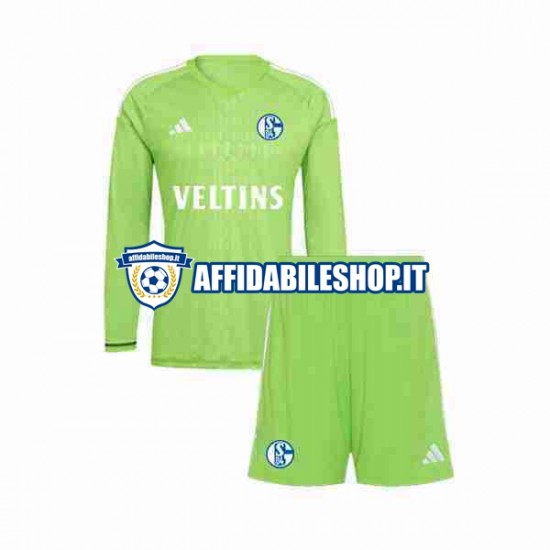 Maglia Schalke 04 Portiere 2023-2024 Bambino 3-13 anni Manica Lunga, Gara Home