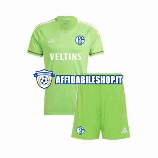 Maglia Schalke 04 Portiere 2023-2024 Bambino 3-13 anni Manica Corta, Gara Home