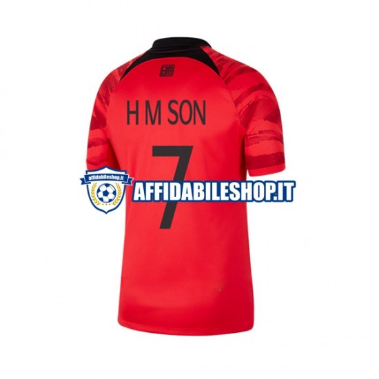 Maglia Corea del Sud Son Heung-min 7 World Cup 2022 Uomo Manica Corta, Gara Home