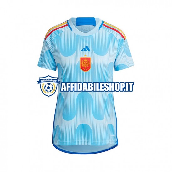 Maglia Spagna World Cup 2022 Donna Manica Corta, Gara Away