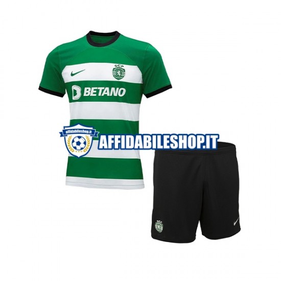 Maglia Sporting CP 2023-2024 Bambino 3-13 anni Manica Corta, Gara Home