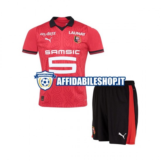 Maglia Stade Rennais 2023-2024 Bambino 3-13 anni Manica Corta, Gara Home