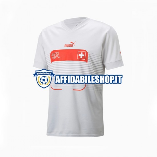 Maglia Svizzera World Cup 2022 Uomo Manica Corta, Gara Away