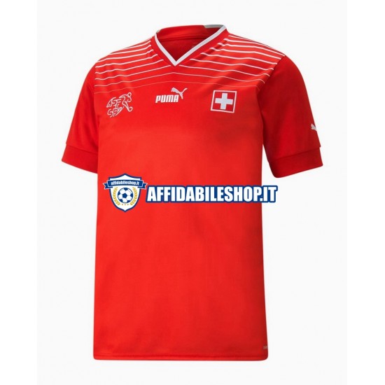 Maglia Svizzera World Cup 2022 Uomo Manica Corta, Gara Home