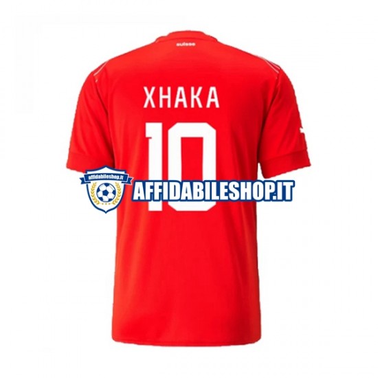 Maglia Svizzera Xhaka 10 World Cup 2022 Uomo Manica Corta, Gara Home