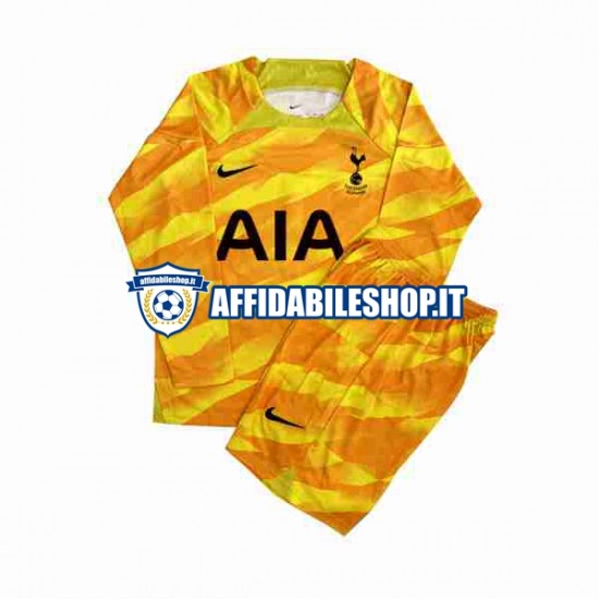 Maglia Tottenham Hotspur Portiere Arancia 2023-2024 Bambino 3-13 anni Manica Lunga, Gara Away