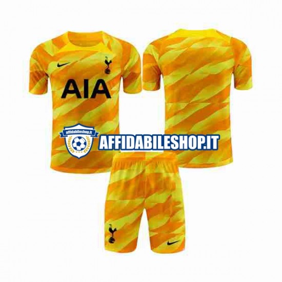 Maglia Tottenham Hotspur Portiere Arancia 2023-2024 Bambino 3-13 anni Manica Corta, Gara Away