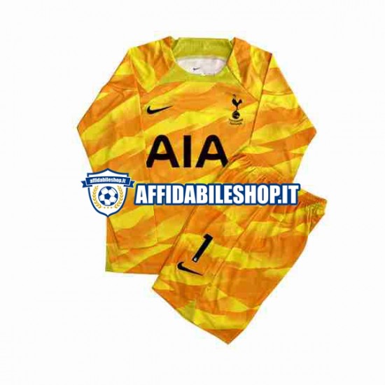 Maglia Tottenham Hotspur Portiere Arancia Hugo 2023-2024 Bambino 3-13 anni Manica Lunga, Gara Away