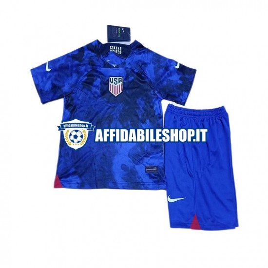 Maglia Stati Uniti World Cup 2022 Bambino 3-13 anni Manica Corta, Gara Away