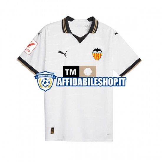 Maglia Valencia CF 2023-2024 Uomo Manica Corta, Gara Home