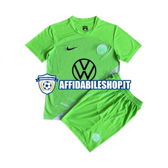 Maglia VfL Wolfsburg 2023-2024 Bambino 3-13 anni Manica Corta, Gara Home