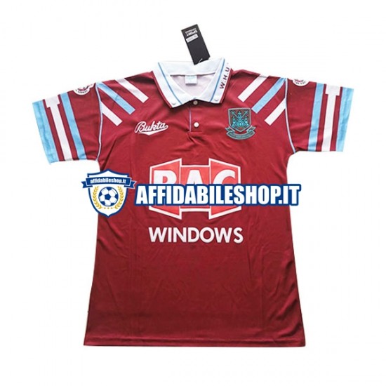 Maglia West Ham United Retro 1991-1992 Uomo Manica Corta, Gara Home