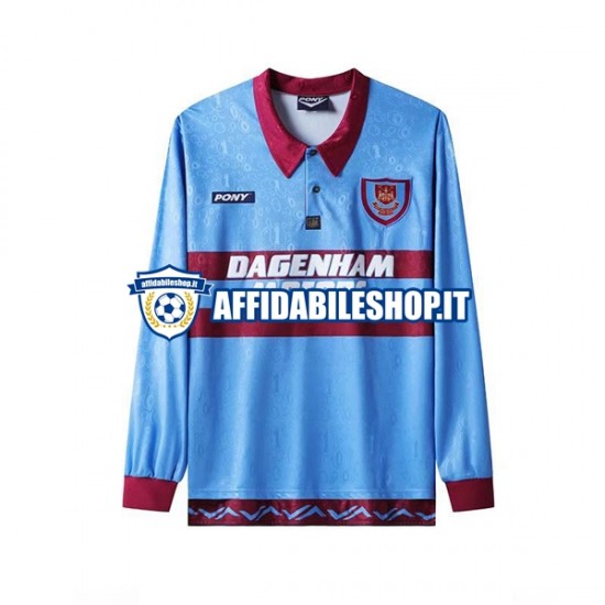 Maglia West Ham United Retro 1995-1996 Uomo Manica Lunga, Gara Home