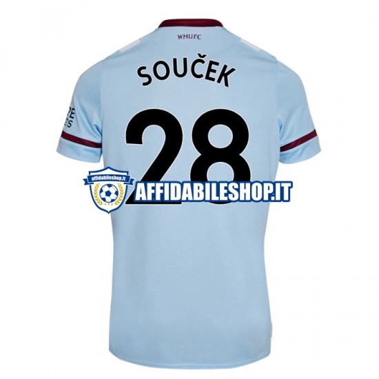 Maglia West Ham United Tomas Soucek 28 2021-2022 Uomo Manica Corta, Gara Away