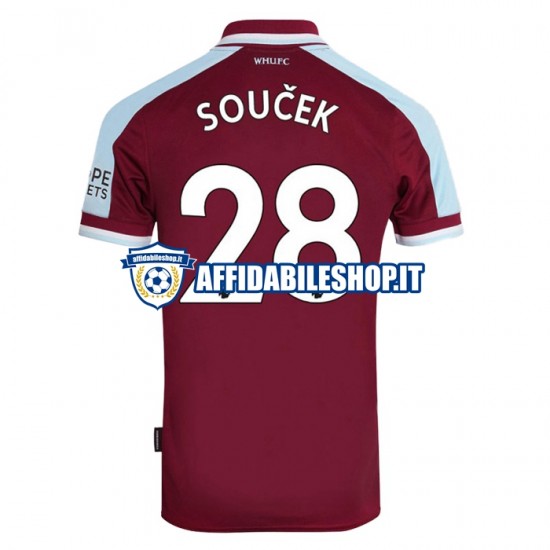 Maglia West Ham United Tomas Soucek 28 2021-2022 Uomo Manica Corta, Gara Home