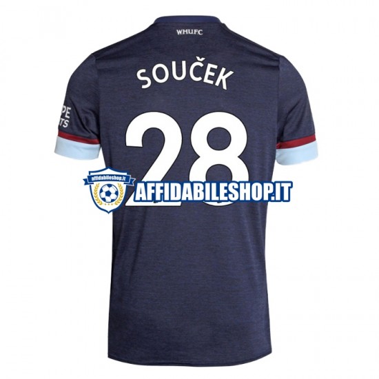 Maglia West Ham United Tomas Soucek 28 2021-2022 Uomo Manica Corta, Gara Terza