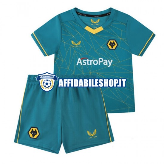 Maglia Wolverhampton Wanderers 2022-2023 Bambino 3-13 anni Manica Corta, Gara Away