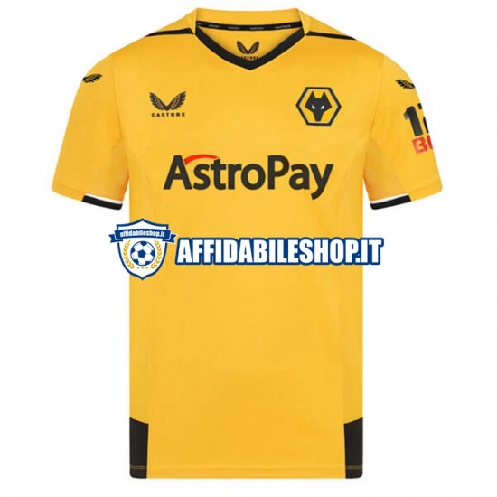 Maglia Wolverhampton Wanderers 2022-2023 Uomo Manica Corta, Gara Home