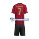 Maglia Belgio Rosso De Bruyne 7 Euro 2024 Bambino 3-13 anni Manica Corta, Gara Home