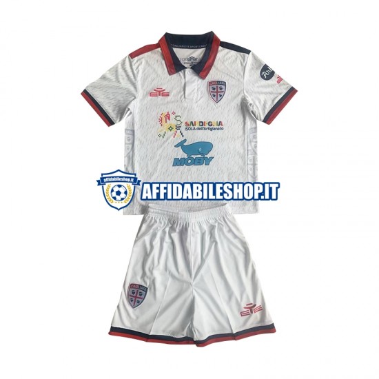 Maglia Cagliari 2023-2024 Bambino 3-13 anni Manica Corta, Gara Away