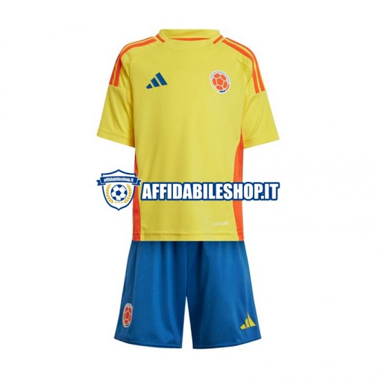 Maglia Colombia Copa America 2024 Bambino 3-13 anni Manica Corta, Gara Home