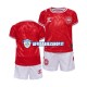 Maglia Danimarca Rosso Euro 2024 Bambino 3-13 anni Manica Corta, Gara Home