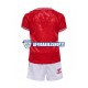 Maglia Danimarca Rosso Euro 2024 Bambino 3-13 anni Manica Corta, Gara Home